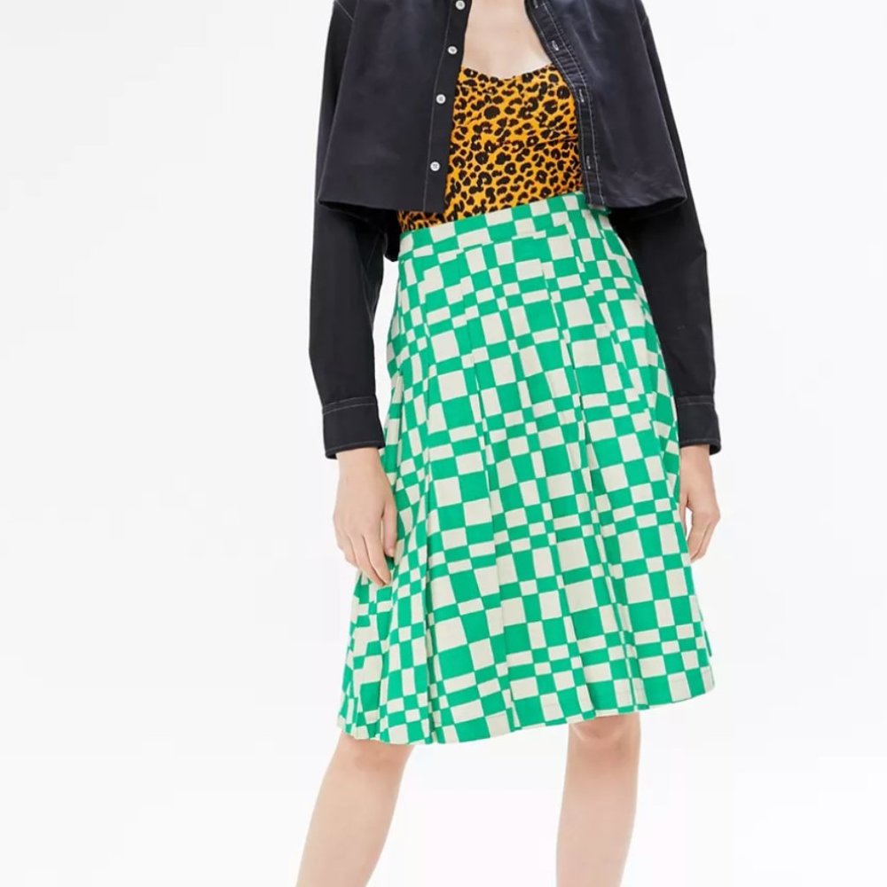 Stussy Checkered Pleated Skirt – Green